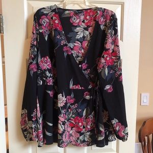 Floral wrap shirt